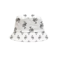 Black And White Sketchy Birds Motif Pattern Inside Out Bucket Hat (kids) by dflcprintsclothing