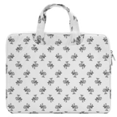 Black And White Sketchy Birds Motif Pattern Macbook Pro Double Pocket Laptop Bag (large)