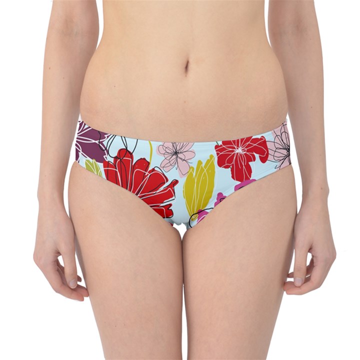 Flower pattern Hipster Bikini Bottoms