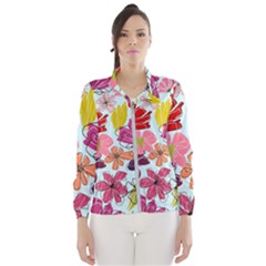 Flower Pattern Women s Windbreaker by Galinka