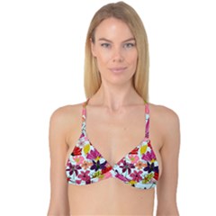 Flower Pattern Reversible Tri Bikini Top