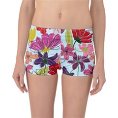 Flower Pattern Reversible Boyleg Bikini Bottoms