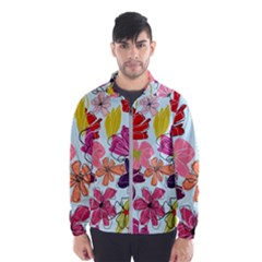 Flower Pattern Men s Windbreaker by Galinka