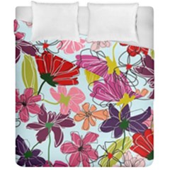 Flower Pattern Duvet Cover Double Side (california King Size) by Galinka