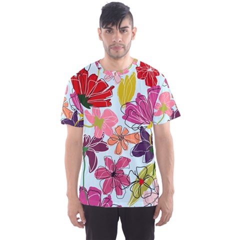 Flower Pattern Men s Sport Mesh Tee by Galinka