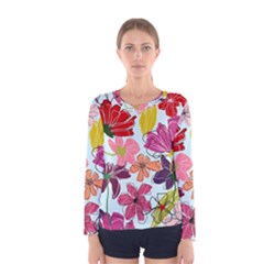 Flower Pattern Women s Long Sleeve Tee