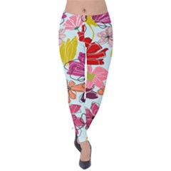 Flower Pattern Velvet Leggings