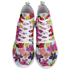 Flower Pattern Men s Lightweight High Top Sneakers by Galinka