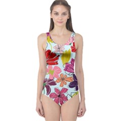 Flower Pattern One Piece Swimsuit by Galinka