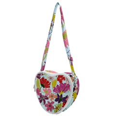 Flower Pattern Heart Shoulder Bag by Galinka