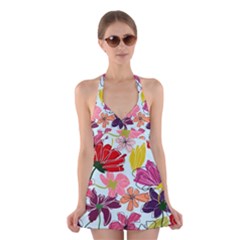 Flower Pattern Halter Dress Swimsuit  by Galinka