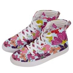 Flower Pattern Men s Hi-top Skate Sneakers by Galinka