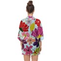 Flower pattern Half Sleeve Chiffon Kimono View2