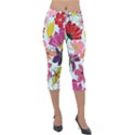 Flower pattern Lightweight Velour Capri Leggings  View1