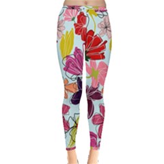 Flower Pattern Inside Out Leggings by Galinka