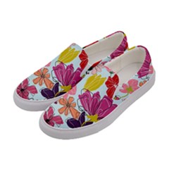 Flower Pattern Women s Canvas Slip Ons