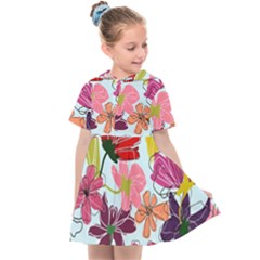 Flower Pattern Kids  Sailor Dress