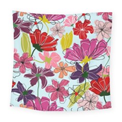 Flower Pattern Square Tapestry (large)