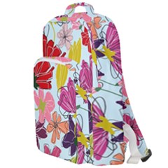 Flower Pattern Double Compartment Backpack by Galinka