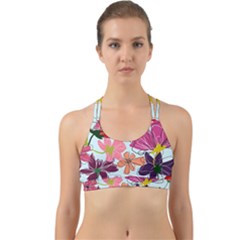 Flower Pattern Back Web Sports Bra