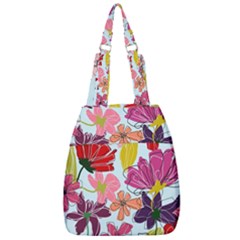 Flower Pattern Center Zip Backpack by Galinka