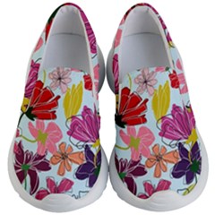 Flower Pattern Kids Lightweight Slip Ons by Galinka