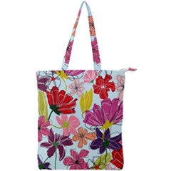 Flower Pattern Double Zip Up Tote Bag