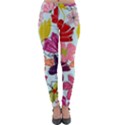 Flower pattern Lightweight Velour Leggings View1