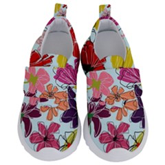 Flower Pattern Kids  Velcro No Lace Shoes by Galinka