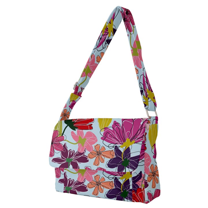 Flower pattern Full Print Messenger Bag (M)