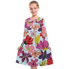 Flower Pattern Kids  Midi Sailor Dress by Galinka