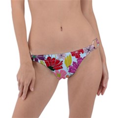 Flower Pattern Ring Detail Bikini Bottom by Galinka