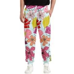 Flower Pattern Men s Elastic Waist Pants by Galinka