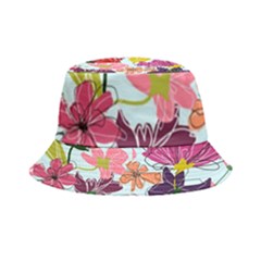 Flower Pattern Inside Out Bucket Hat by Galinka