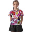 Flower pattern Kids  Front Cut Tee View1