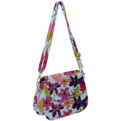 Flower Pattern Saddle Handbag