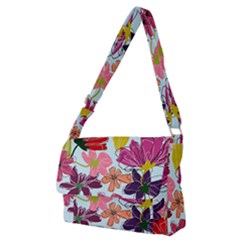 Flower Pattern Full Print Messenger Bag (m)