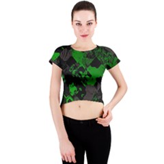 Cyber Camo Crew Neck Crop Top by MRNStudios