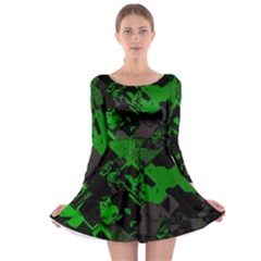 Cyber Camo Long Sleeve Skater Dress by MRNStudios