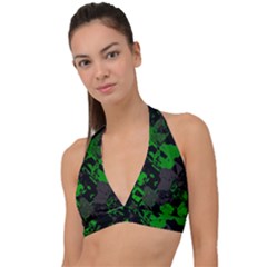 Cyber Camo Halter Plunge Bikini Top by MRNStudios