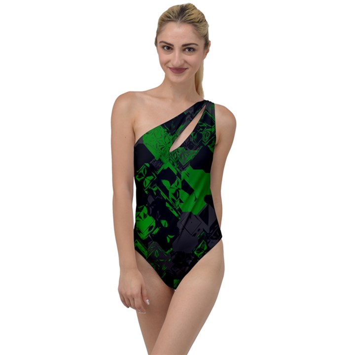 Cyber Camo To One Side Swimsuit