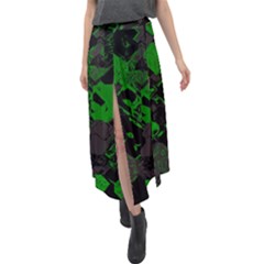 Cyber Camo Velour Split Maxi Skirt by MRNStudios