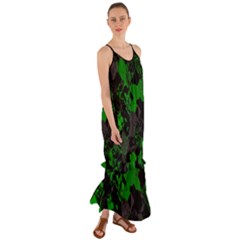 Cyber Camo Cami Maxi Ruffle Chiffon Dress by MRNStudios