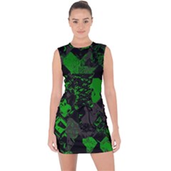 Cyber Camo Lace Up Front Bodycon Dress by MRNStudios