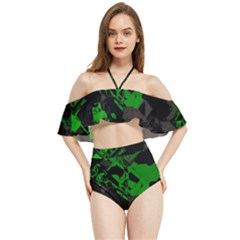 Cyber Camo Halter Flowy Bikini Set  by MRNStudios