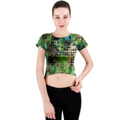 Peacocks And Pyramids Crew Neck Crop Top by MRNStudios