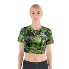 Peacocks And Pyramids Cotton Crop Top by MRNStudios