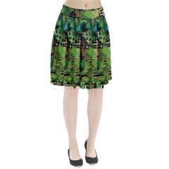 Peacocks And Pyramids Pleated Skirt by MRNStudios