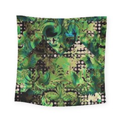 Peacocks And Pyramids Square Tapestry (small) by MRNStudios