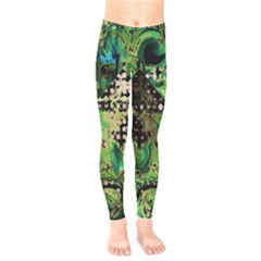 Peacocks And Pyramids Kids  Leggings by MRNStudios